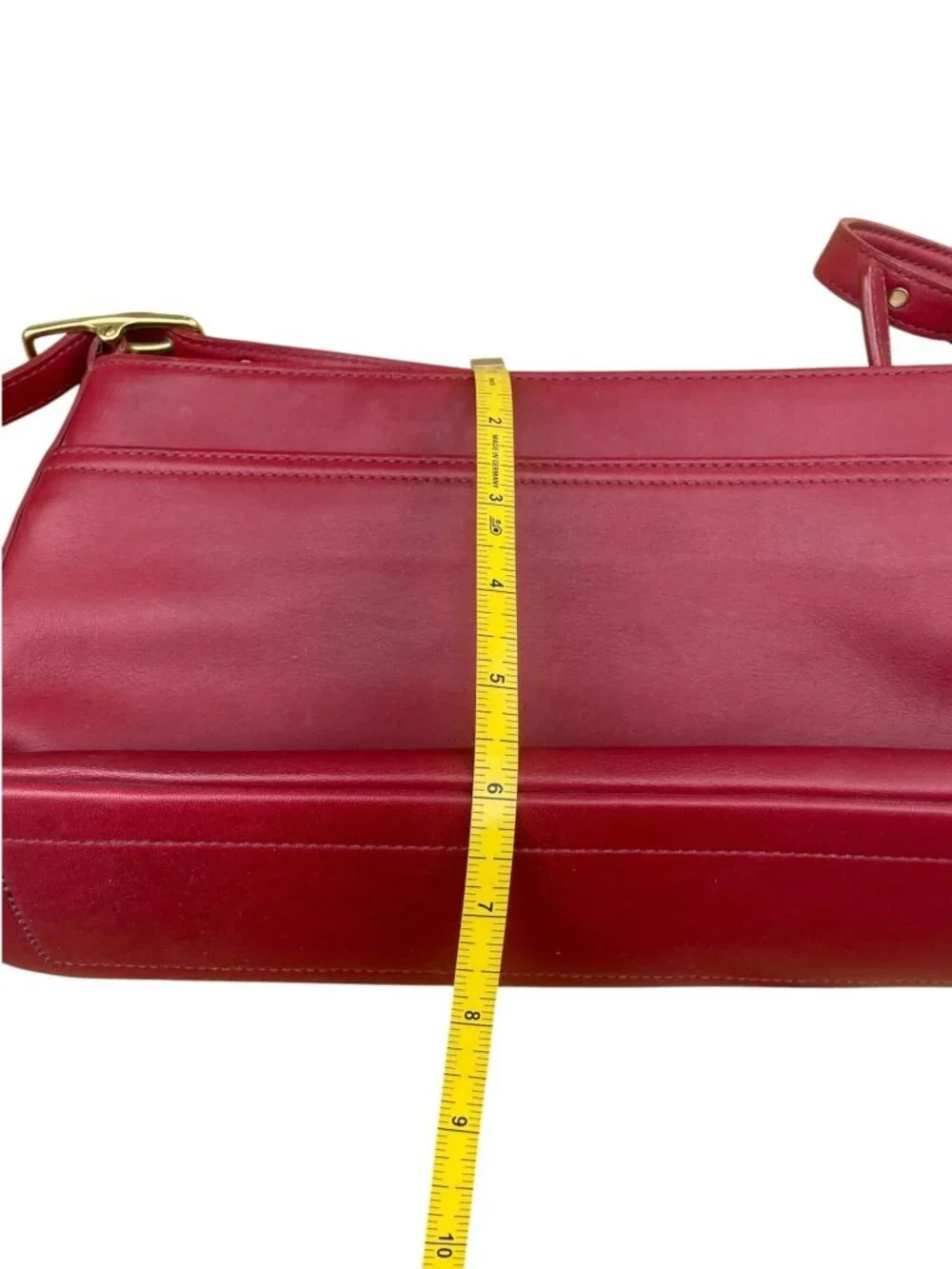 Vintage Coach Red Leather Legacy Shoulder Bag - Style #9861 * Flaw*  90's mini - Picture 13 of 16